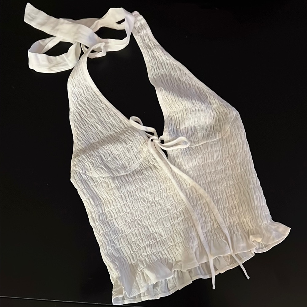 Elegant White Halter Top